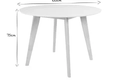 Best Miliboo Mesa diseño madera y blanco D100 LEENA