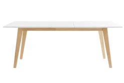 Store Miliboo Mesa extensible blanca de madera clara 160-205 cm SWAD