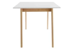 Store Miliboo Mesa extensible blanca de madera clara 160-205 cm SWAD