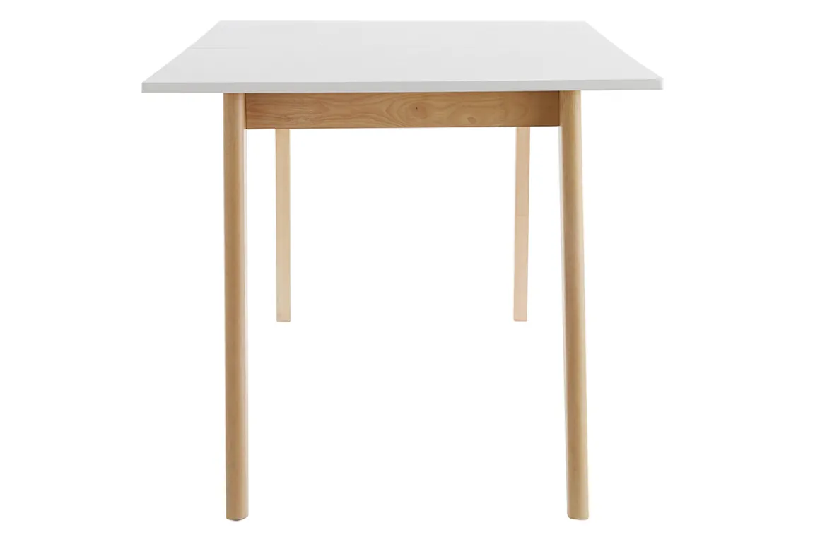 Store Miliboo Mesa extensible blanca de madera clara 160-205 cm SWAD