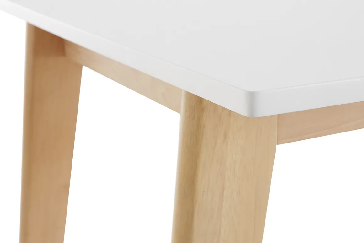 Store Miliboo Mesa extensible blanca de madera clara 160-205 cm SWAD