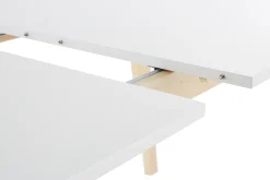 Store Miliboo Mesa extensible blanca de madera clara 160-205 cm SWAD