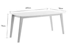Store Miliboo Mesa extensible blanca de madera clara 160-205 cm SWAD