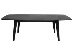 Flash Sale Miliboo Mesa extensible con extensiones integradas rectangular de madera negra de roble L180-230 cm FIFTIES
