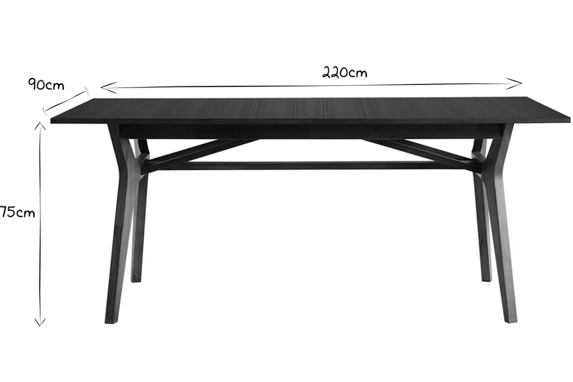 Cheap Miliboo Mesa extensible de contrachapado de nogal 180-220 cm FOSTER