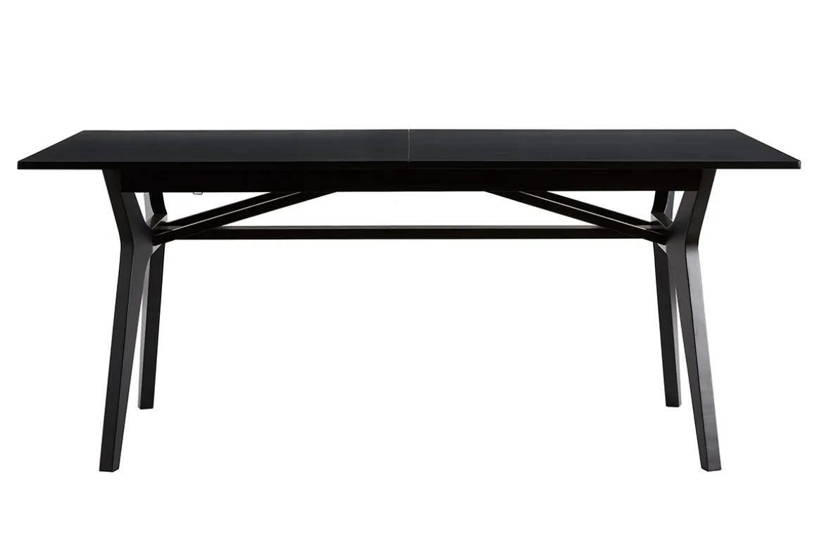 Cheap Miliboo Mesa extensible de madera de fresno negra 180-220 cm FOSTER