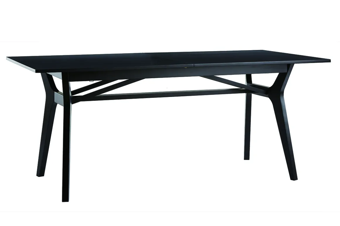 Cheap Miliboo Mesa extensible de madera de fresno negra 180-220 cm FOSTER