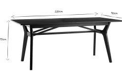 Cheap Miliboo Mesa extensible de madera de fresno negra 180-220 cm FOSTER