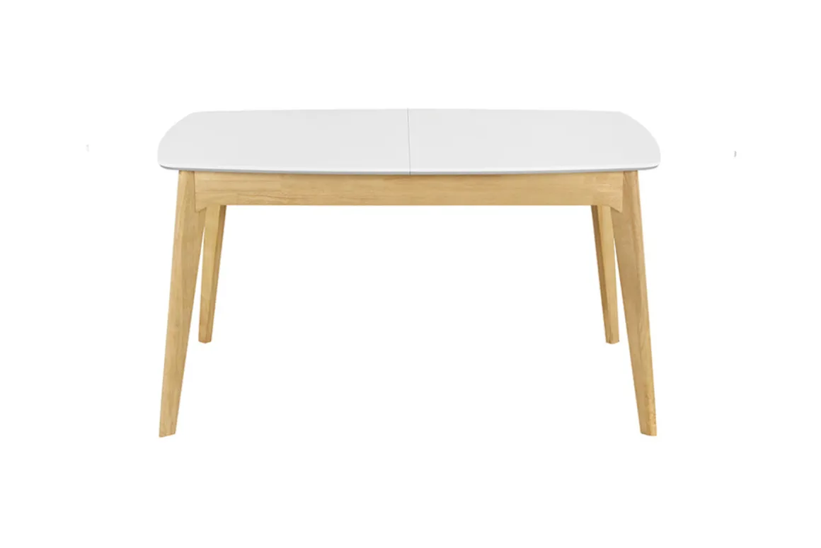 Discount Miliboo Mesa extensible nórdica blanca y madera MEENA