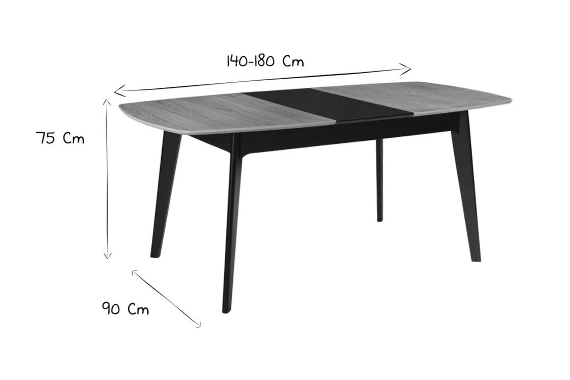 Discount Miliboo Mesa extensible nórdica blanca y madera MEENA
