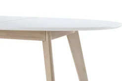 New Miliboo Mesa extensible oval blanca y madera clara L150-200 LEENA