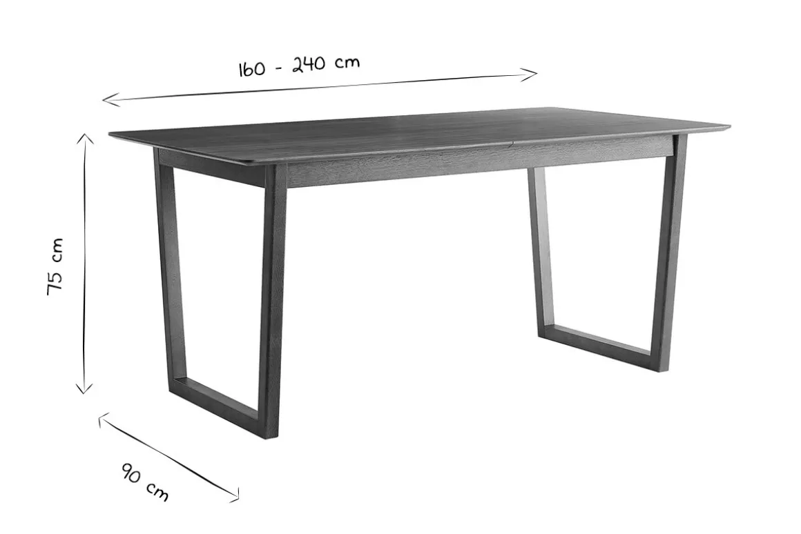 Cheap Miliboo Mesa extensible rectangular de nogal 160-240 cm LAHO