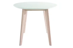 Shop Miliboo Mesa oval 150cm blanca y madera clara LEENA