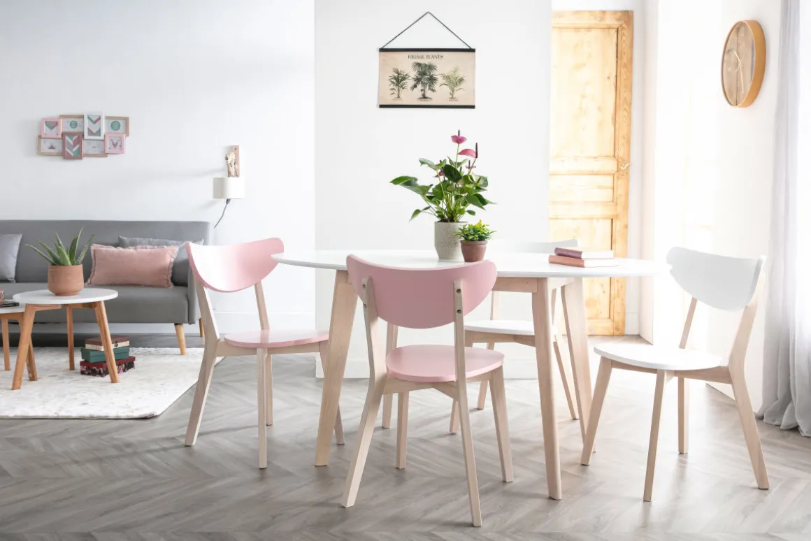 Shop Miliboo Mesa oval 150cm blanca y madera clara LEENA