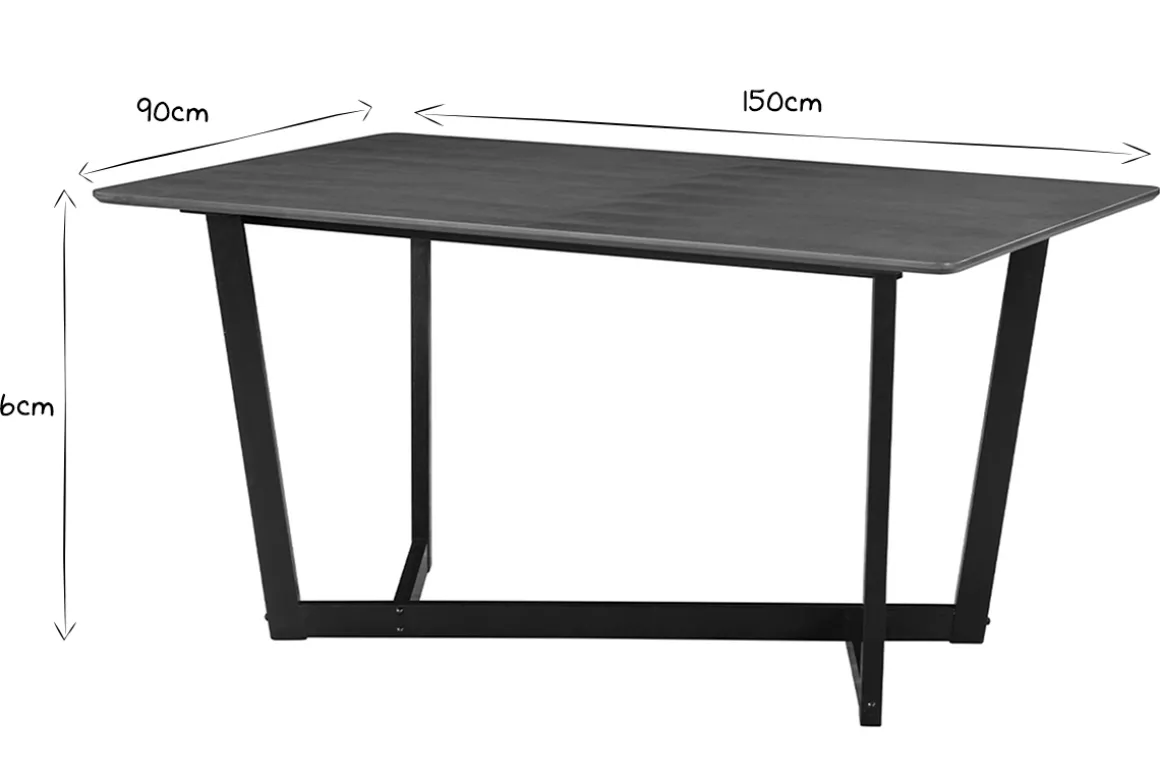Cheap Miliboo Mesa rectangular de diseño de nogal teñido de negro 150 cm KOUK