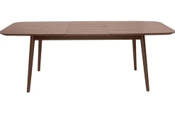 Shop Miliboo Mesa rectangular extensible con extensiones integradas de madera de nogal oscuro 160-210 cm ANK