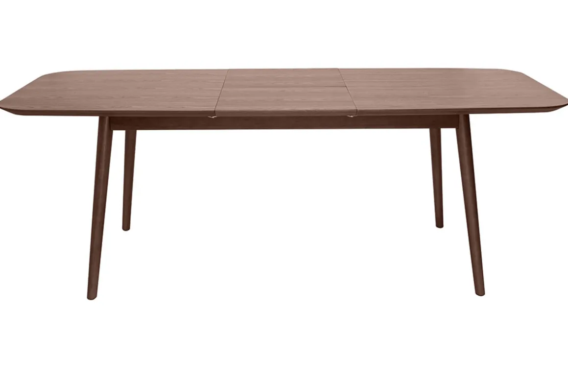 Shop Miliboo Mesa rectangular extensible con extensiones integradas de madera de nogal oscuro 160-210 cm ANK