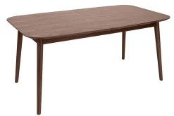 Shop Miliboo Mesa rectangular extensible con extensiones integradas de madera de nogal oscuro 160-210 cm ANK
