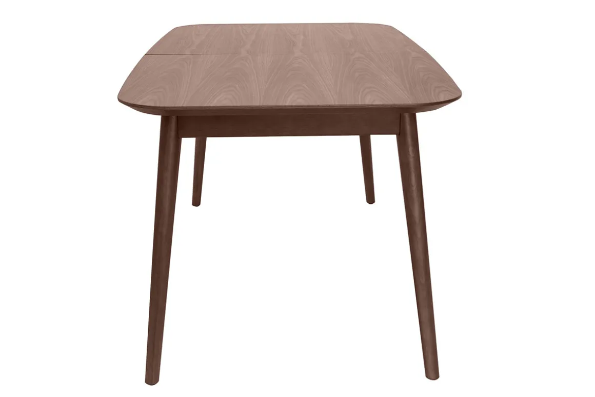 Shop Miliboo Mesa rectangular extensible con extensiones integradas de madera de nogal oscuro 160-210 cm ANK