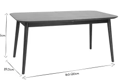 Shop Miliboo Mesa rectangular extensible con extensiones integradas de madera de nogal oscuro 160-210 cm ANK