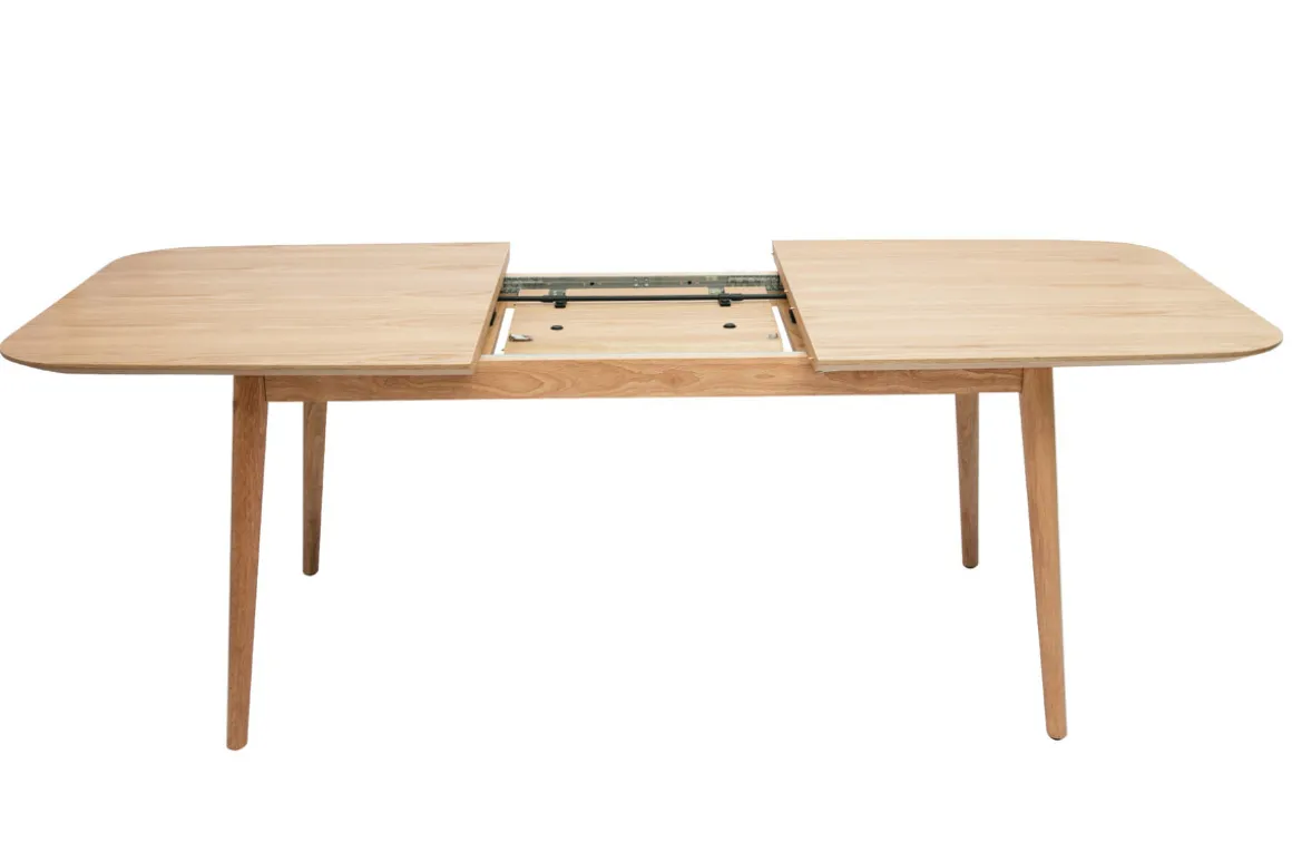New Miliboo Mesa rectangular extensible con extensiones integradas de madera de roble claro 160-210 cm ANK