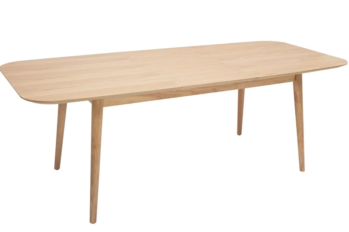 New Miliboo Mesa rectangular extensible con extensiones integradas de madera de roble claro 160-210 cm ANK