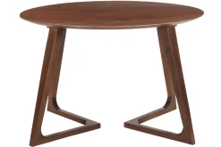 Fashion Miliboo Mesa redonda de diseño de madera maciza 115 cm BANDOL