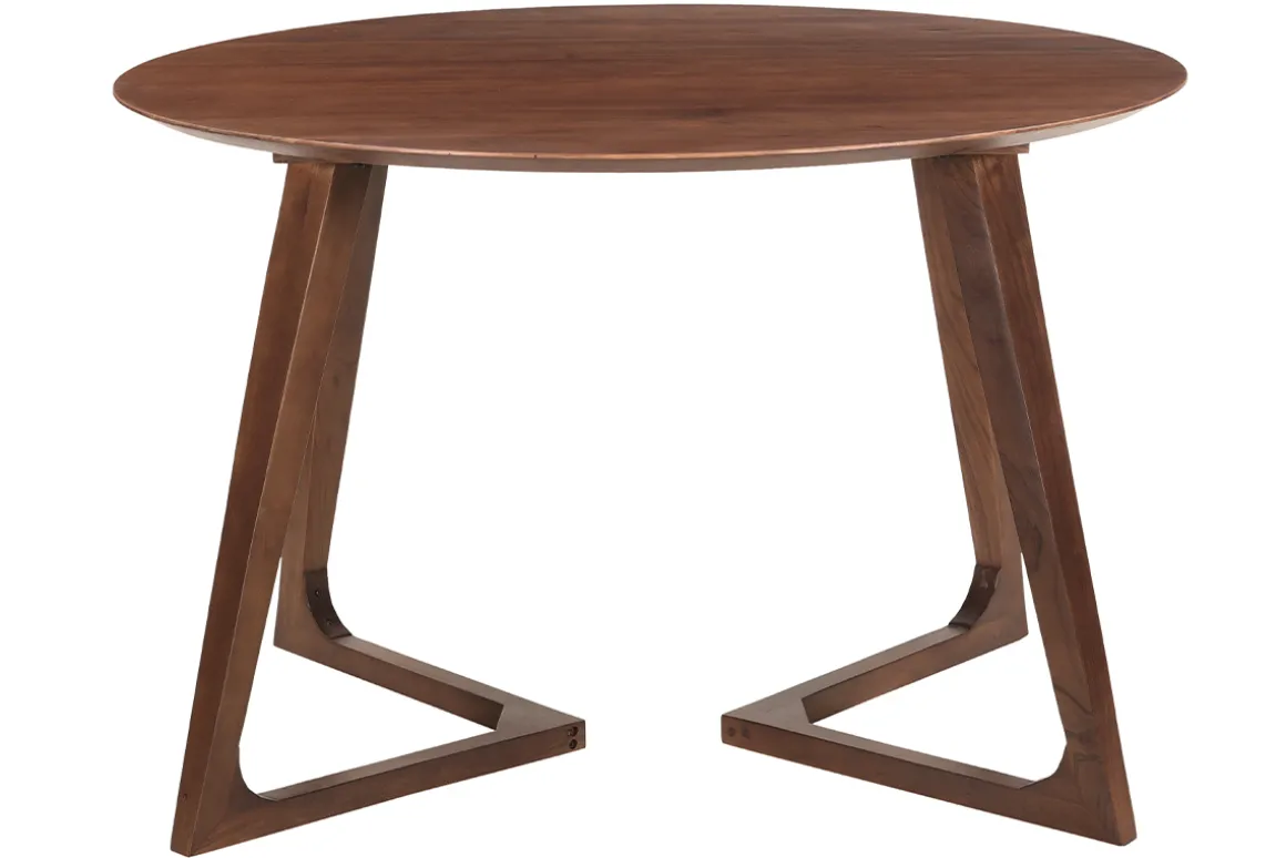 Fashion Miliboo Mesa redonda de diseño de madera maciza 115 cm BANDOL