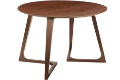 Fashion Miliboo Mesa redonda de diseño de madera maciza 115 cm BANDOL