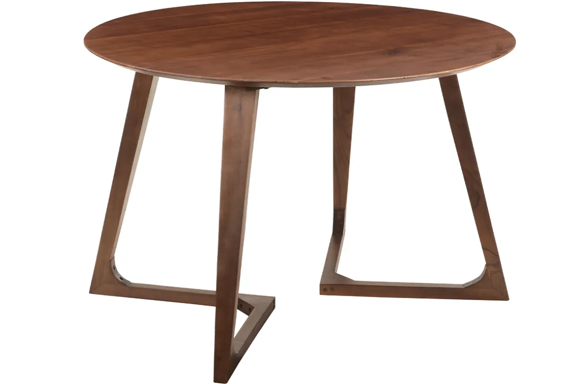 Fashion Miliboo Mesa redonda de diseño de madera maciza 115 cm BANDOL