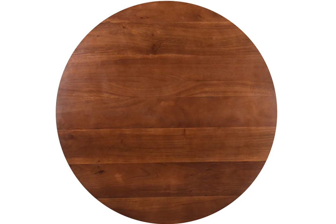 Fashion Miliboo Mesa redonda de diseño de madera maciza 115 cm BANDOL