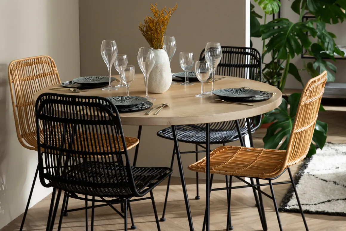 Outlet Miliboo Mesa redonda en mango macizo D116 cm VIBES
