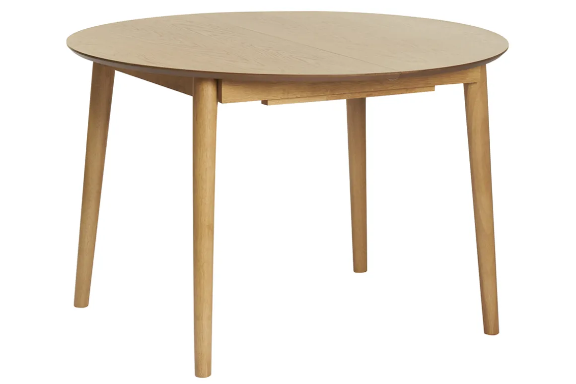 Sale Miliboo Mesa redonda extensible con extensiones integradas de madera de roble clara 115-154 cm EGO