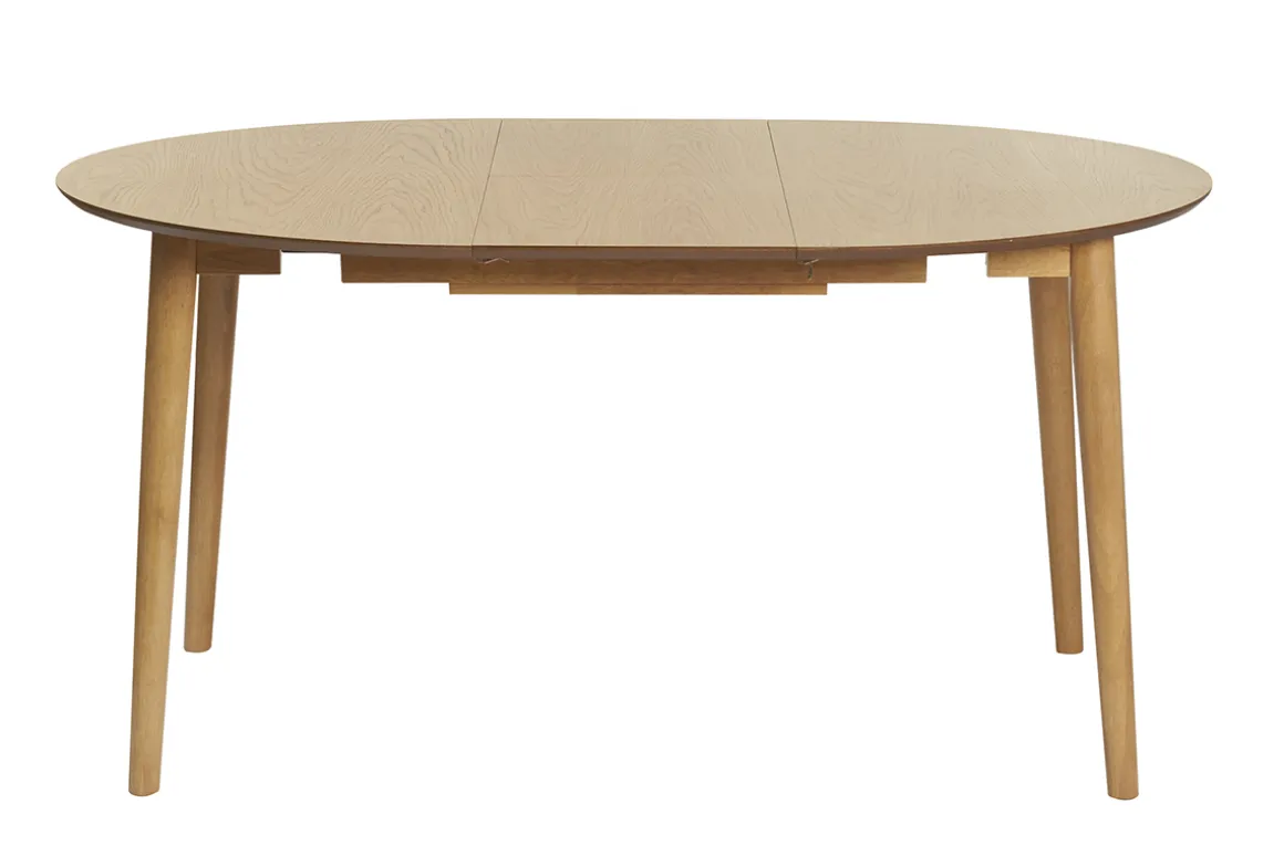 Sale Miliboo Mesa redonda extensible con extensiones integradas de madera de roble clara 115-154 cm EGO