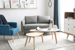Outlet Miliboo Mesas de centro nordicas roble y blanco (lote de 2) ARTIK
