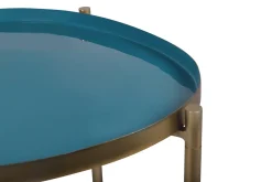 Hot Miliboo Mesas nido acero lacado dorado mostaza, azul petróleo, azul (lote de 3) ZURIA