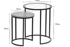 Cheap Miliboo Mesas nido auxiliares de cristal templado y madera de mango maciza TAHL