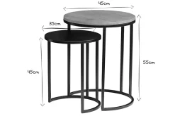Best Miliboo Mesas nido auxiliares de madera de mango maciza y metal negro TAHL