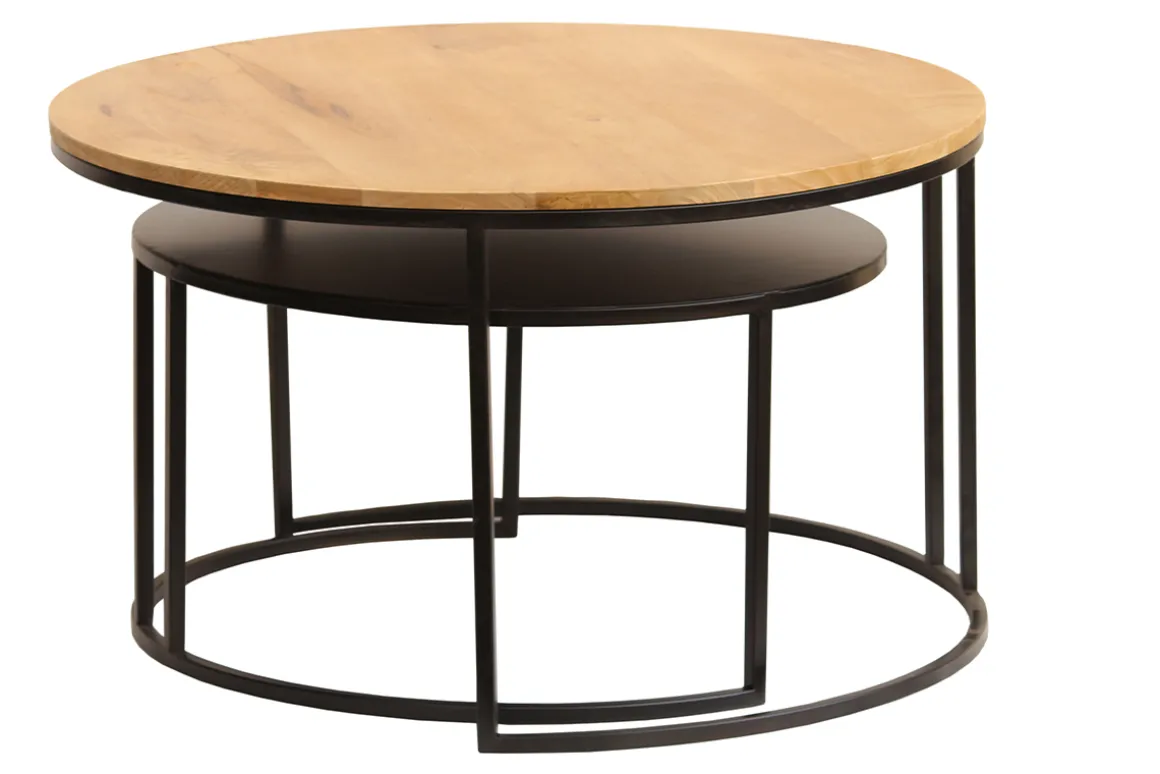 Shop Miliboo Mesas nido de centro diseño madera y metal TAHL