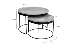 Discount Miliboo Mesas nido mango y metal LEDGE