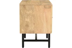 Cheap Miliboo Mesilla de noche con almacenaje de madera maciza de mango y metal negro 40 cm MORISSON