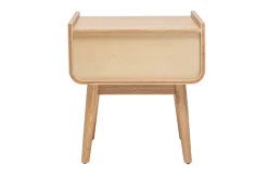 Best Sale Miliboo Mesilla de noche de madera maciza clara y ratán con cajón 50 cm ATHÈNE