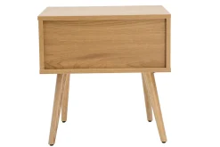 Cheap Miliboo Mesilla de noche de madera clara, mimbre y metal negro 50 cm MANILLE