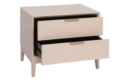 Flash Sale Miliboo Mesilla de noche de metal rosa palo y dorado con estantes 60 cm GIANA