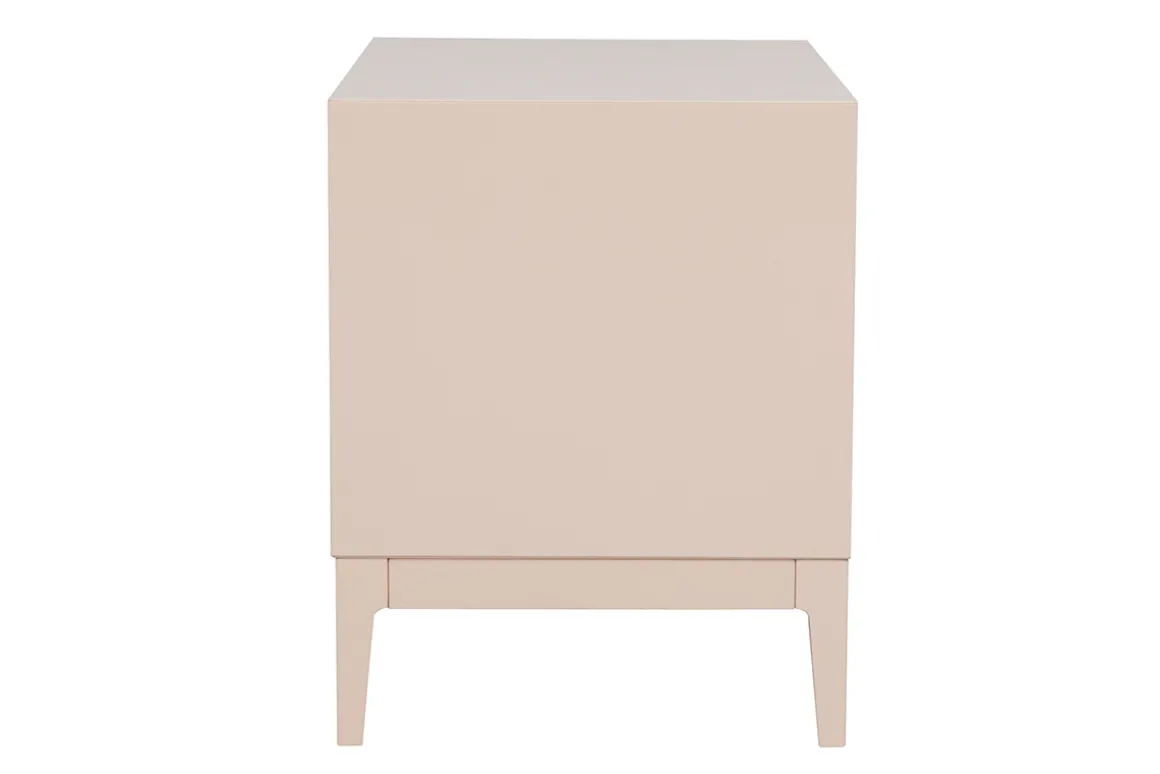 Flash Sale Miliboo Mesilla de noche de metal rosa palo y dorado con estantes 60 cm GIANA