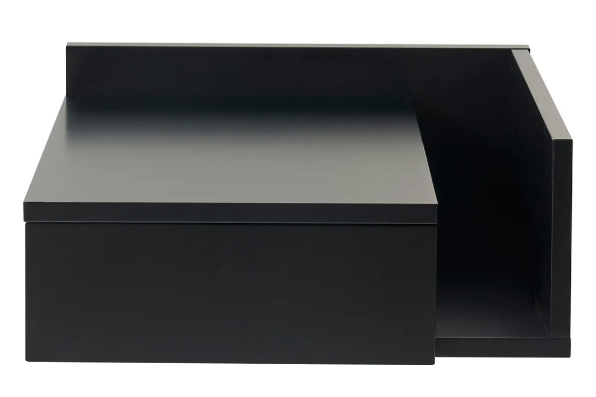 Cheap Miliboo Mesilla de pared negra con cajón 40 cm NASTY