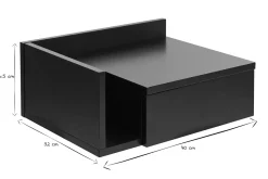 Cheap Miliboo Mesilla de pared negra con cajón 40 cm NASTY