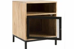 Best Miliboo Mesita de noche en madera de mango y metal perforado RACK