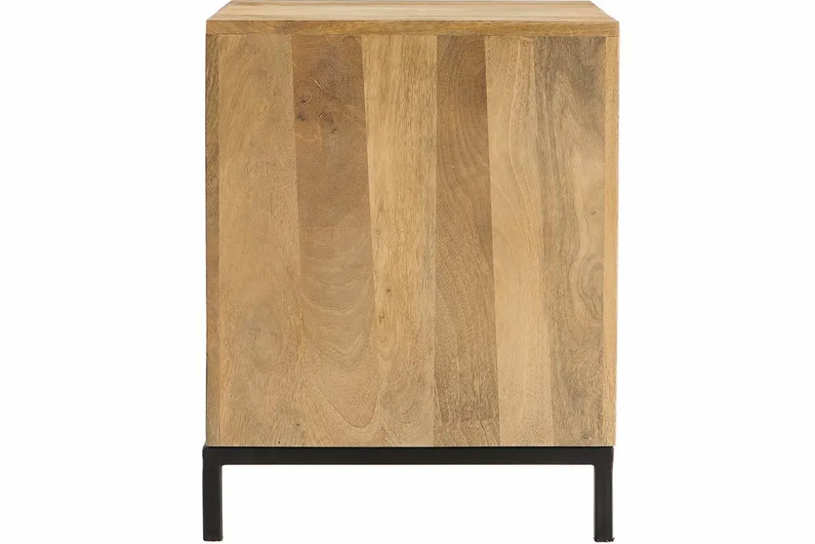 Best Miliboo Mesita de noche en madera de mango y metal perforado RACK