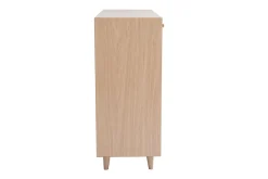 Sale Miliboo Mueble de almacenaje de entrada con acabado de roble claro y metal dorado 110 cm SILVESTRE